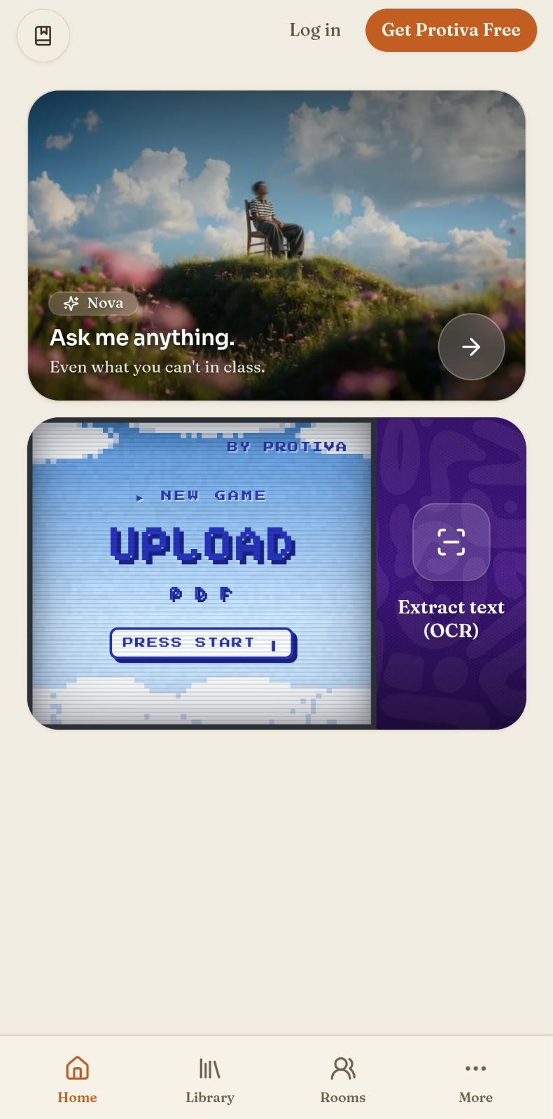 Protiva home screen